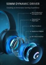 CM7002 Gaming Headset for PS5, PS4, PC, Mac, Switch, Xbox Series, Surround Sound RGB Gaming Headphones with Noise Canceling Microphone, 50MM Dynamic Drivers, 3.5MM Audio Jack, Blue - Image 4