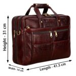 RICHSIGN LEATHER ACCESSORIES Expandable Genuine Pure 15.6 Inch Laptop Messenger Shoulder Briefcase Office Bags For Mens Man Travel Travelling Stylish (L-16 X H-12 X W-5 In) - Image 5