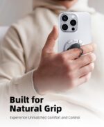 3 in 1 Magnetic Finger Ring Holder with Double-Sided Magnet, Phone Grip Stand, Fidget Toy Design, 360° Rotation, Magnetic Phone Stand Compatible with iPhone 17/16/15/14/13/12 (White) - Image 4