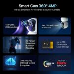Qubo Smart 360° 3MP Wi-Fi [Free 1-Year Subscription] Security Camera | Ultra 2K Indoor CCTV Cam for Home | AI Person Detection | Automatic Alarm - Image 3