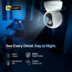 Qubo Smart 360° 3MP Wi-Fi [Free 1-Year Subscription] Security Camera | Ultra 2K Indoor CCTV Cam for Home | AI Person Detection | Automatic Alarm - Image 4