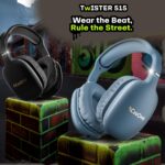 ACwO Twister 515 Wireless Over-Ear Headphones | X-Fidelity Acoustics | 40mm Bass BooMX™ Drivers | ANC 25dB | Dual EQ Modes | 65H Playtime | 45ms Low Latency | AI-ENC Calls | IPX5 - Charcoal Black - Image 3