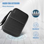Hard Drive Case for 2.5-inches Hard Disk Portable Storage Shell for Gadget Hard Disk USB Cable Power Bank Mobile Charger Earphone, Water Resistant (Black) - Image 7