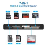 USB3.0 Multi Card Reader, Multi SD Card Reader Compatible with SD, Micro SD, TF, Compact Flash,CF, XD, MS Card, 5Gbps High-Speed USB Card Reader Adapter, Sony Memory Stick Pro Duo Adapter - Image 3