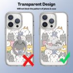 2 Pack Phone Ring Grip Holder, Transparent Mobile Finger Stand, Strong Adhesive Back Support for Smartphone, Portable Hand Grip Accessory, Universal Case Compatible, Clear Round Design - Image 4