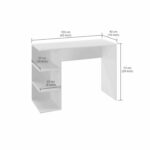 FURNEASER Qualish Study Table with Under Desk Storage Shelf - Desktop Table for PC, Laptop, Study, Drawing, Gaming Computer Table Office Furniture for Home Office 103X40 cm (White) - Image 3