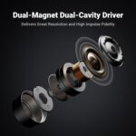 Fosi Audio IM4 Open-Back HiFi IEM Earphones, 10mm Beryllium Driver, N52 Dual Magnet & Dual Chamber, 2-Pin Detachable Cable 3.5/4.4mm Balanced, Custom Tuning, Ergonomic Fit for Music/Gaming (Silver) - Image 3