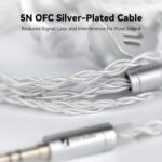 Fosi Audio IM4 Open-Back HiFi IEM Earphones, 10mm Beryllium Driver, N52 Dual Magnet & Dual Chamber, 2-Pin Detachable Cable 3.5/4.4mm Balanced, Custom Tuning, Ergonomic Fit for Music/Gaming (Silver) - Image 6