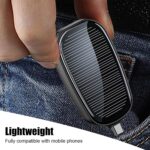 1500mAh Large Capacity Battery Small Solar Charger Solar Power Bank Keychain Charger for Mobile Phones with Carabiner Emergency Power Supply - iOS pin - Image 3
