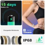 Fitness Tracker with 24/7 Health Monitor, Sleep & Heart Rate Tracking - Dual PPG&ECG Wellness Insights | SOS Alert & Family Sharing | 15-Day Battery, 188 Sport Modes, Aerospace Aluminium Build(Gold) - Image 9