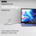 Lapcare Type-C to RJ45 Gigabit Ethernet Adapter Cable | USB-C to LAN 1000 Mbps High-Speed | 3M Braided Nylon | USB 3.1 SuperSpeed | Compatible with Laptop, MacBook, Router - Image 3