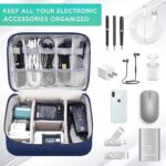 Nylon 2 Layer Gadget Organizer Case, Electronic Accessories Bag, Tech Organizer Pouch for Cables, Chargers, Hard Disk, Pen Drive, Travel Storage (Navy Blue) - Image 4