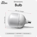Murphy 70W LED Bulb – Cool Daylight | High Wattage Energy-Saving Bulb | B22 Base | Long Life | 6500K Bright White | 2-Year Warranty (Pack of 1) - Image 5
