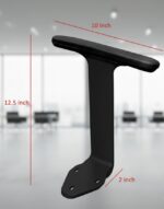 Office Chair T-Shaped Black Armrests, Height Adjustable Replacement Parts All Types Chair, Universal Comfort Handle Upgrade Set, 2-Piece - Image 4