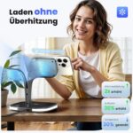 Mobile Phone Wireless Charger, Watch Headphones, Mobile Phone Charging Stand, Desktop Wireless Charging, Fast Charging - Magnetic Charging Station 5 in 1 with LED Light Faster 15w - Image 5
