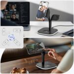 Mobile Phone Wireless Charger, Watch Headphones, Mobile Phone Charging Stand, Desktop Wireless Charging, Fast Charging - Magnetic Charging Station 5 in 1 with LED Light Faster 15w - Image 7