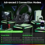 Wireless Gaming Headset for PS5, PS4, 2.4GHz & Bluetooth 5.4 Gaming Headphones with ENC Mic, Wireless Headsets for Switch, PC, Mobile, 50-Hr Battery, Soft Memory Foam Earcups, Gaming Headset - Image 4