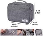 Portable Electronics Accessories Travel Cable Organizer Bag with 3 Removable Dividers Waterproof Carrying Case for Cables, Charger, Cord, Power Bank, Hardware (1 Pc) - Image 3