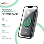 CALLMATE Wireless 20000 mAh Lithium Polymer Digital Display Power Bank with in-Built 4 in 1 Cable USB Input Port W-006 with 15 Watt Fast Charging (Black) - Image 3