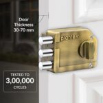 Plantex Tri-Bolt Lock for Main Door/Heavy Duty Door Lock with 4 Keys/Suitable on Single Door for Home/Office/Hotel - Pack of 1 (Brass Antique) - Image 3