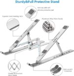 SHOPOLIFE Laptop Stand with Height Adjustable, Plastic Frame Foldable and Portable with Compatible Size10-15.6' Laptop, Tablet and Notebook - Image 3