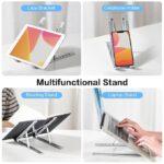 SHOPOLIFE Laptop Stand with Height Adjustable, Plastic Frame Foldable and Portable with Compatible Size10-15.6' Laptop, Tablet and Notebook - Image 4