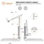 Tukzer Fully Foldable Tabletop Desktop Tablet Mobile Stand Holder - Angle & Height Adjustable for Desk, Cradle, Dock, Compatible with Smartphones & Tablets (White) - Image 5