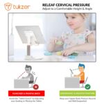 Tukzer Fully Foldable Tabletop Desktop Tablet Mobile Stand Holder - Angle & Height Adjustable for Desk, Cradle, Dock, Compatible with Smartphones & Tablets (White) - Image 7