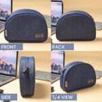 Wooum Pvc Cable and Gadget Organizer Bag Hard Disk Bag Ideal for iPad Mini Holder, Accessories Storage, Travel-Friendly, Compact Design for Electronics, Cables, and Small Devices, Navy Blue - Image 6