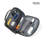 Travel Blue Tech Organizer Pouch, Compact Electronic Accessories Travel Case with Multiple Compartments, Black - Image 3