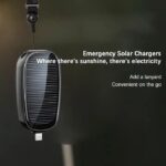 1500mAh Large Capacity Battery Small Solar Charger Solar Power Bank Keychain Charger for Mobile Phones with Carabiner Emergency Power Supply - C pin - Image 4