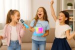Portable Karaoke Bluetooth Speaker with Wireless Mic, 5W HiFi Sound, RGB LED Lights, Voice Change Effects, Rechargeable, for Kids & Adults, Home & Outdoor Party(Blue) - Image 4
