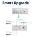 Aziot 6 Module Switch Board Plate | Smart 4 Touch, Fan Touch SW & Socket (Glass Finish) | WiFi + BLE | Google, Alexa & Siri (white) - Image 4