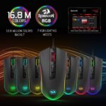 Redragon Cobra M711 USB Wired 10000 DPI Gaming Mouse with 7 Programmable Buttons and 16.8 Million Chroma RGB Color Backlight (Black) - Image 5