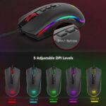 Redragon Cobra M711 USB Wired 10000 DPI Gaming Mouse with 7 Programmable Buttons and 16.8 Million Chroma RGB Color Backlight (Black) - Image 6