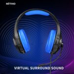 Nitho Spectra Gaming Headset with RGB Light and Microphone, Over-Ear Stereo Headphones for Xbox Series X|S, Xbox One, PS5, PS4, Nintendo Switch, PC, Mobile, 3.5 mm Audio Jack, 50 mm Drivers - Blue - Image 10