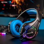 Nitho Spectra Gaming Headset with RGB Light and Microphone, Over-Ear Stereo Headphones for Xbox Series X|S, Xbox One, PS5, PS4, Nintendo Switch, PC, Mobile, 3.5 mm Audio Jack, 50 mm Drivers - Blue - Image 12