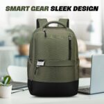 Skybags Nero 15 Inch Compatible Anti-Theft Laptop Backpack 20L | 3 Compartments with Side Bottle Pocket | Padded Backpanel | Trolley Sleeve | Office & Travel Backpack for Men & Women (Olive Green) - Image 3