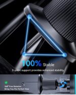 ESSAGER RGB Qi2-Certified 15W Car Mount Car Charger, Air Vent/Dashboard 2 in 1 Wireless Car Charger for iPhone 17/16/15/14/13/12, Fast Charger, Black - Image 8