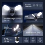 Tapo C720 Floodlight Outdoor Security WiFi Camera, Wireless, 2800 Lumen Ultra-Bright, 2K QHD, IP65, 270° Motion, Full-Colour Night Vision, Smart AI Detection - Image 3