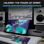 EvoFox Saber X35 Gaming Mouse Pad with Micro-Textured Speed Surface, Non-Slip Rubber Base, Anti-fray Stitched Edges and Washable Surface [350mm x 250mm] - Image 3