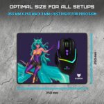 EvoFox Saber X35 Gaming Mouse Pad with Micro-Textured Speed Surface, Non-Slip Rubber Base, Anti-fray Stitched Edges and Washable Surface [350mm x 250mm] - Image 6