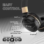 Unix Elite 9 Wireless Bluetooth Headphones with 40mm Drivers | 12-Hour Playback | Soft Earpads, TF Card Support, Foldable Design | Over-Ear Headphones for Music | Travel, Gym, Game & Calls - Black - Image 3