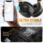 Unix Elite 9 Wireless Bluetooth Headphones with 40mm Drivers | 12-Hour Playback | Soft Earpads, TF Card Support, Foldable Design | Over-Ear Headphones for Music | Travel, Gym, Game & Calls - Black - Image 5