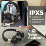 Unix Elite 9 Wireless Bluetooth Headphones with 40mm Drivers | 12-Hour Playback | Soft Earpads, TF Card Support, Foldable Design | Over-Ear Headphones for Music | Travel, Gym, Game & Calls - Black - Image 6