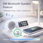 4 in 1 Desk Lamps for Home Office, Wireless Charger Small Desk Lamp with Bluetooth Speaker(White) - Image 5