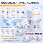 SKADIOO Universal Charger Adapter | 2 Years Warranty, 240V | Universal Travel Adapter All in One, International Travel Adapter for 150+ Countries, Ideal for Worldwide Travel (White, Set of 1) - Image 3