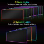 RGB Gaming Mouse Pad Extended Large LED Mouse Pad Anti-Slip Base Computer Keyboard Mouse Mat for Gaming Computer/Laptops/Office Desk (31.5 x 11.8 x 0.15 in, Black) - Image 3