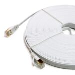 Tera Grand - CAT7 10 Gigabit Ethernet Ultra Flat Patch Cable for Modem Router LAN Network PlayStation Xbox - Built with Gold Plated & Shielded RJ45 Connectors, 100 Feet White - Image 4