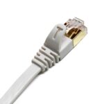 Tera Grand - CAT7 10 Gigabit Ethernet Ultra Flat Patch Cable for Modem Router LAN Network PlayStation Xbox - Built with Gold Plated & Shielded RJ45 Connectors, 100 Feet White - Image 8